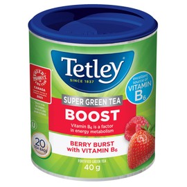 Tetley Super Green Tea Boost: Berry Burst with Vitamin B6-20 Tea Bags, 40 Grams, Contains Caffeine