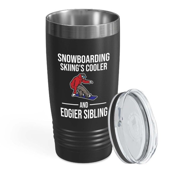 Snowboarding Black Edition Viking Tumbler 20oz - Snowboarding Skiing's cooler
