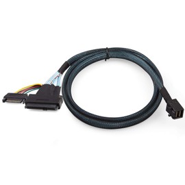 H!Fiber.com HD Mini SAS (SFF-8643) to U.2 (SFF-8639) NVMe SSD Cable, 0.75 meter (2.5ft)