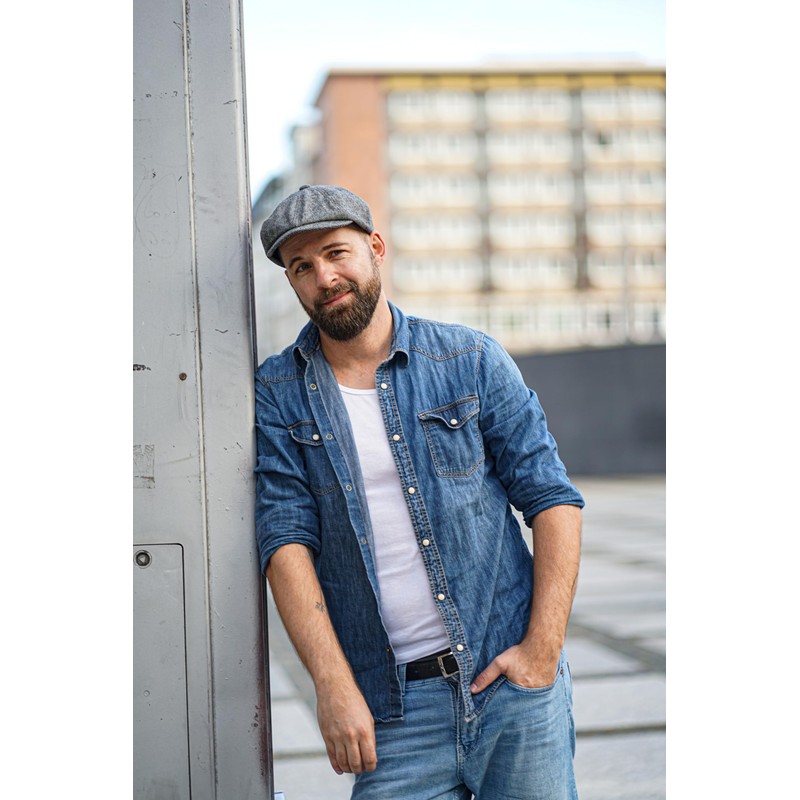 WEROR WEROR-324.1 Men's Flat Cap (56-57, Grey)