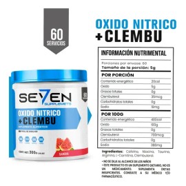 Óxido Nítrico  Clembuterol Seven Protein 300grs Pre Entreno                                                                                           