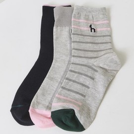 Hazzys (대구신세계)HAZZYS ACC 그레이 퍼피자수 면혼방 중목양말3종세트 HISS4F300G2 (Daegu Shinsegae) HAZZYS ACC Gray Puppy Embroidery Cotton Blend Mid-Calf Socks 3-Piece Set HISS4F300G2