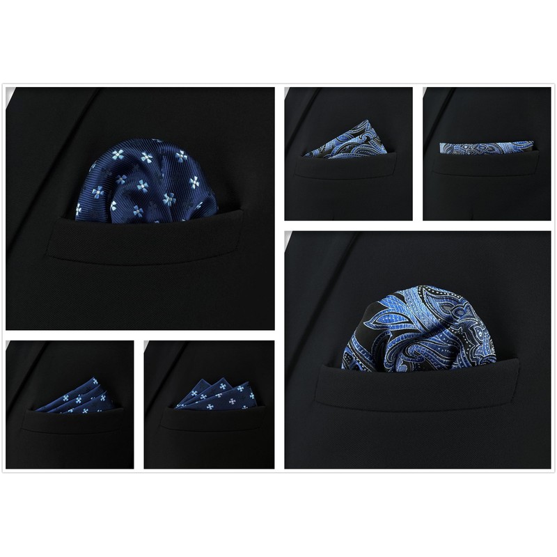 Shlax & Wing 5 Pcs Men's Pocket Square Set Business
