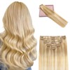 POGINJA Clip in Hair Extensions Real Human Hair, Remy Human