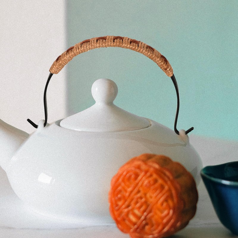Ciieeo Rattan Metal Tea Pot Handle for Teapot Handle Replacement
