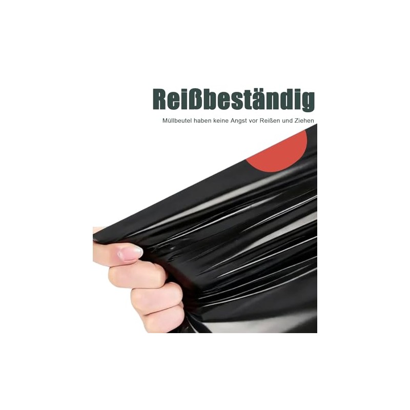 Black Bin Liners 35 L with Drawstring Pack of 50