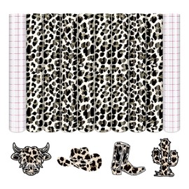 Tintnut Leopard Permanent Vinyl - 8 Sheets 12"x10", Brown Cheetah Permanent Adhesive Vinyl Sheets, Animal Pattern Self Sticker Water proofing Vinyl Compatible with Cricut Or Silhouette