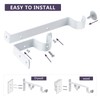 Double Curtain Rod Bracket, Heavy Duty Curtain Rod Holders, White
