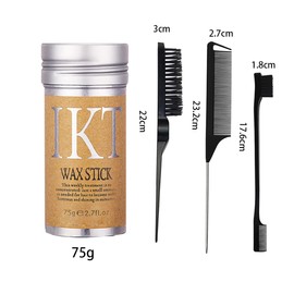 Duoleimi Pack of 2 Wax Stick for Hair Hair Wax Stick with Slick Bun Brush Wax Stick for Hair Wax Pen for Sleek and Smoothing Natural Ingredients Safe for Women