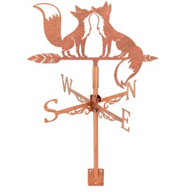 SUPERDANT Fox Weathervane for Roof Copper Red Wind Vanes for Sheds Animal Metal Weather Vane Black Wind Direction Indicator for Farmhouse Yard Farm Shed Garden Decoration