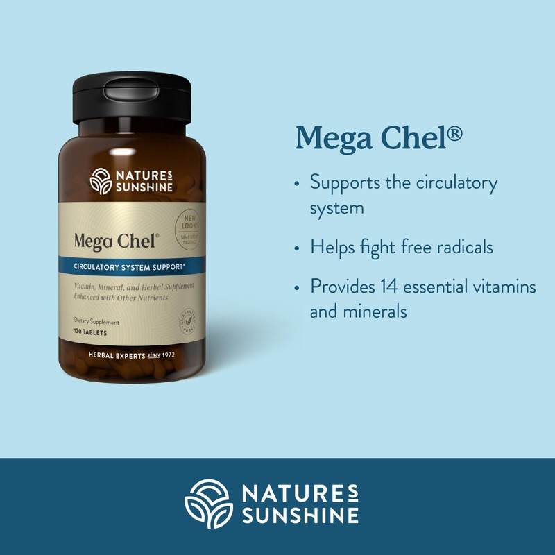 Nature's Sunshine Mega-Chel, 120 Tablets, Complete Vitamin with Powerful Antioxidants,