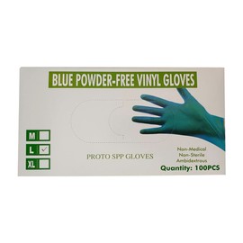 Sturdy Pack Vinyl Gloves Large Size (100 Pcs.)-Blue Color-Powder Free-Disposable-Ambidextrous-Latex Free