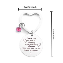 QONCV Mothers Day Gifts for Auntie, Best Aunty Keyring Birthday Presents from Nephew Niece, Auntie Christmas Gifts