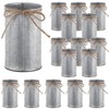 16 PCS Galvanized Flower Vases, 4.33in Rustic Galvanized Iron Vase