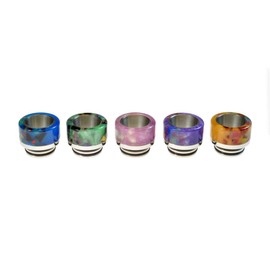 Armerah Abstract 810 Drip Tip eCig Mouthpiece Short/Wide Resin/Steel 3 Pack Assorted
