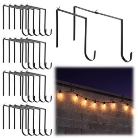 LEIFIDE 10 Pcs Adjustable No Drill String Light Hangers for 6-11 Inch Concrete Cinder Block Walls and Fences Metal Outdoors Concrete Cinder Block Walls and Fences Hooks for Hanging