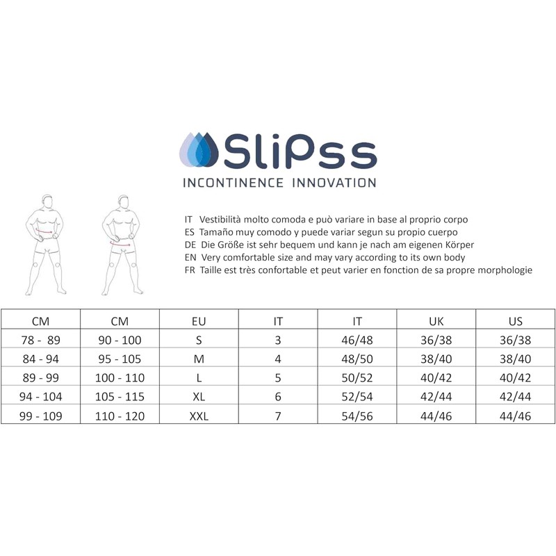 SliPss Medium - Incontinence nappies for men, discreet, washable and