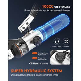 CHANHYD Hydraulic Wire Battery Cable Lug Terminal Crimper- 9 Dies for 12 AWG to 2/0 Electrical Terminal Cables Crimping Tool Kit