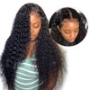 Bafamiya HD Natural Black Deep Wave Wigs Human Hair 200%