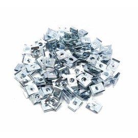 sourcing map 100x Tapping Screws Fastening Sheet Metal Nut Clip Clamp Metal 6 mm Silver