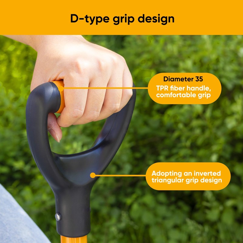 Garden Fork with Ergonomic Handle, Fiberglass Handle，4-Tine Pitchforks for Gardening