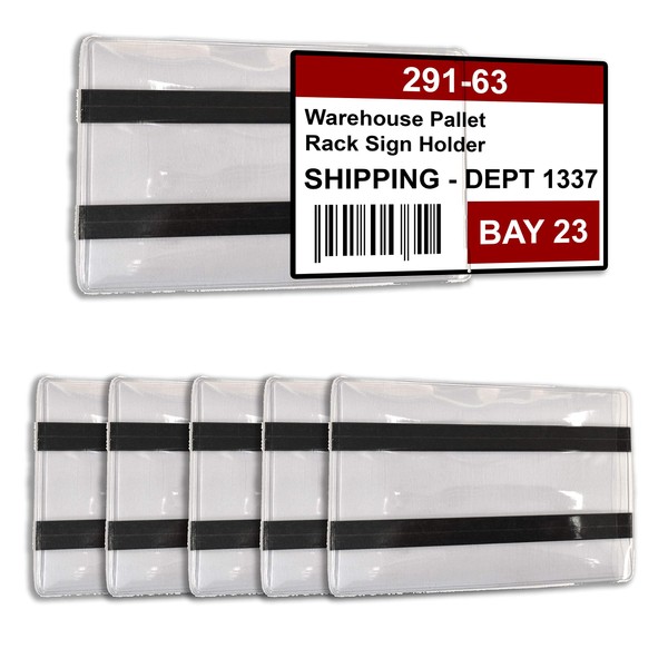 Pallet Rack Sign Holder Kit Clear Vinyl Pouch with Magnet