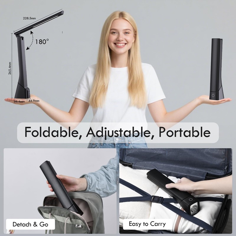WILIT Rechargeable LED Desk Lamp for Office Home, Cordless Reading