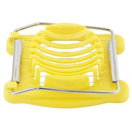 Heavy-Duty Plastic Egg Slicer with Stainless Steel Wires Multipurpose Boiled Egg Salad Slicer Strawberry Cheese Slicing Tools -Yellow