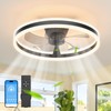 JOFIOS Ceiling Fans with Lights,19.7" Flush Mount Ceiling Fan with