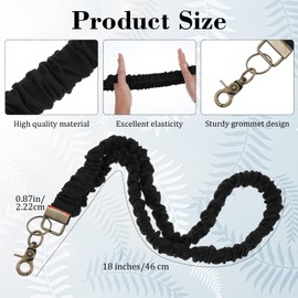 Sorcristy Scrunchie Lanyard for ID Badges, Stretchy Neck Keychain with Clip, Elastic Keychain Wristlet Adjustable 18-33.85 Inches for Women, Teachers (Black)