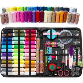 Kit de Costura, Costurero con 229 Piezas Accesorios, Portátil Kit Coser Profesional con Tijeras, Dedal, Hilo, Agujas,Cinta Métrica, Caja de Costura para Bricolaje,Inicio,Viaje,Principiantes,Emergencia