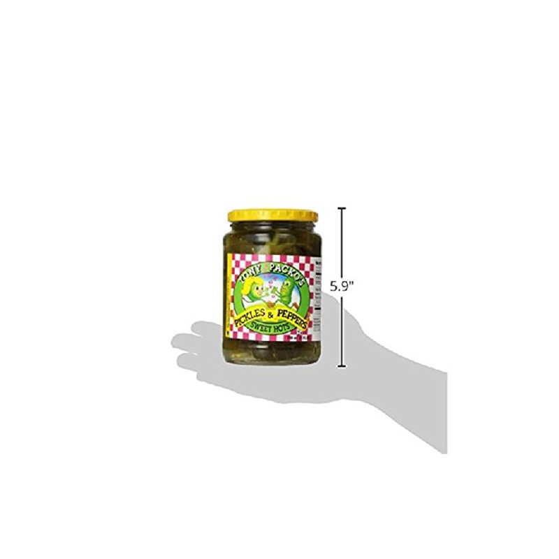 Tony Packos Sweet Hot Pickles and Peppers, 24 Ounce -