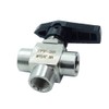 HongBoW Hardware Stainless 304 Instrument 3 Way Ball Valve 1/4