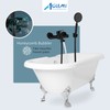 Aolemi Matte Black Wall Mount Bathtub Faucet with Handheld Sprayer