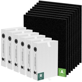 Pulluty HPA300 HEPA Filter Replacement for Honeywell Air Purifier HPA300 Series HPA304,HPA300VP, HPA3300,HPA5300,6 True HEPA Filter R and 8 Activated Carbon Prefilter A,Compared to HRF-R3