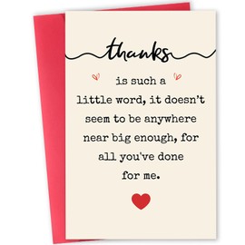 Beixian Sweet Thank You Card for Love People, Thank You Cards With Envelope for Him Her, Funny Thank You Cards Gifts for Dad Mom, Thank You for Everything You've Done for Me