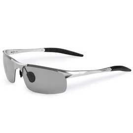 iFala Men's Sunglasses, Polarized x Dimmable, UV 400 Protection, Sports Sunglasses, For Cycling, Driving, Fishing, Drivers, Golf, Bike, Baseball, Running, Tennis, Skiing, Mountain Climbing, Ultra Lightweight, Polarized Sunglasses, Women's, Leather Storag