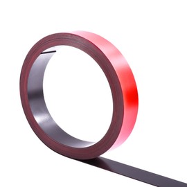 FOCMKEAS 1In x 3.3Ft(25mm*1000mm) Dry Erase Magnetic Strips Magnet Tape Roll Red Blank Magnets Sticky Labels for Classroom Office Whiteboard Fridge DIY Crafts