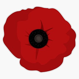 A Poppy for Remembrance Day Vinyl Waterproof Sticker Decal Car Laptop Wall Window Bumper Sticker 5"