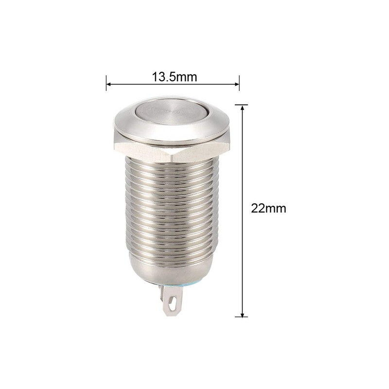 uxcell Momentary Metal Push Button Switch 10mm Mounting Dia 1NO