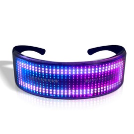 LEAMTUZO Customizable LED Glasses, Bluetooth Light up Glasses for Raves, Festivals, Fun, Parties, Sports, Birthday, Costumes-Display Messages, Animation, DIY Drawings, Equalizer