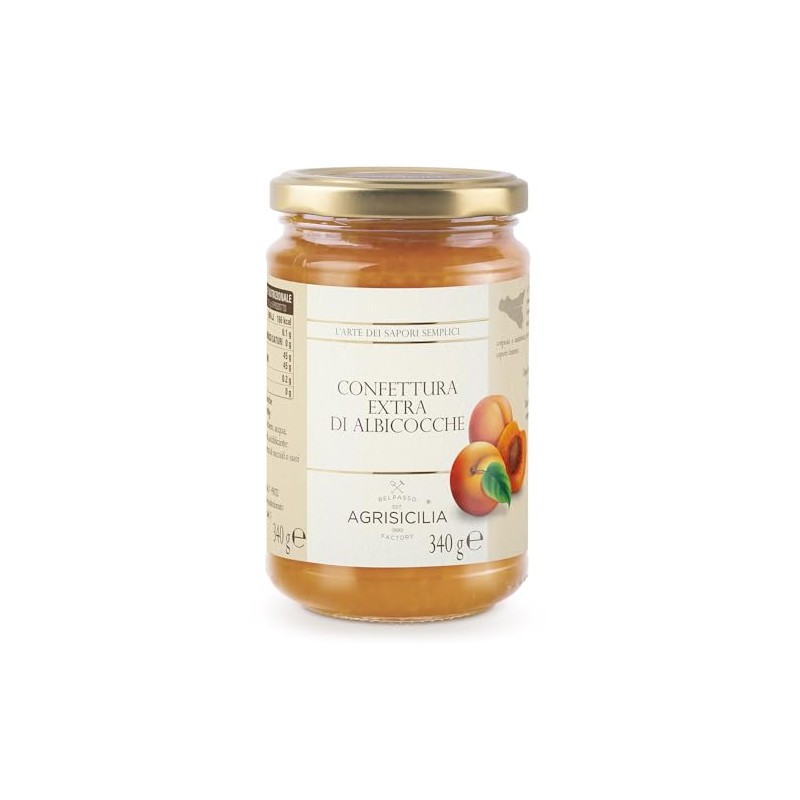 Agrisicilia Confettura Extra di Albicocche ideale per Crostate, Sacher, Dolci