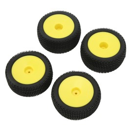 4Pcs RC Rubber Tires Flexible Stable Dense Texture RC Wheel Tires Tyre for 1/10 Off Road Vehicles Yellow