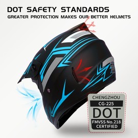 XINGSILUC Youth Kids Motocross Helmet DOT Approved - Full Face Dirt Bike Helmet Set with Goggles, Gloves & Mask - ATV Off-Road Motorcycle Helmets for Boys & Girls (Blue, Small)