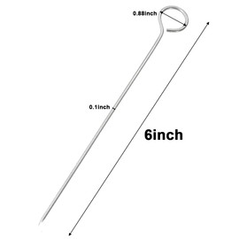 6 inch Turkey Lacers, Food-Grade 304 Stainless Steel Meat Needles, roll Needles, Metal skewers, Cocktail skewers with Plastic Storage Box for Poultry and Trussing Turkey(16pcs)