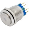 Lumonic Stainless Steel Push Button Raised 22 mm Diameter Button