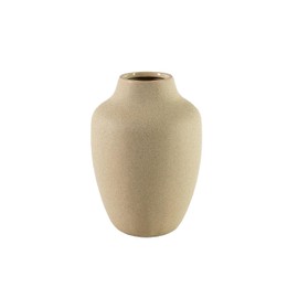 Serene Spaces Living Sand Beige Ceramic Urn Vase - Neutral Earthy Tones, for Long-Stemmed Flowers, Statement Piece, Table Centerpiece, Living Room or Entryway Décor, 7" Diameter & 10" Tall, Pack 1