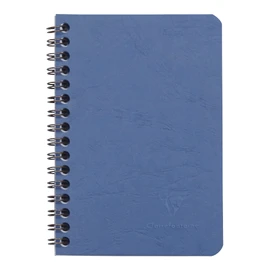 Clairefontaine - Ref 785924C - Age Bag Wirebound Notebook (100 Pages) - 9 x 14cm, Squared Rulings, 90gsm Brushed Vellum Paper, Pocket for Loose Documents - Blue Cover