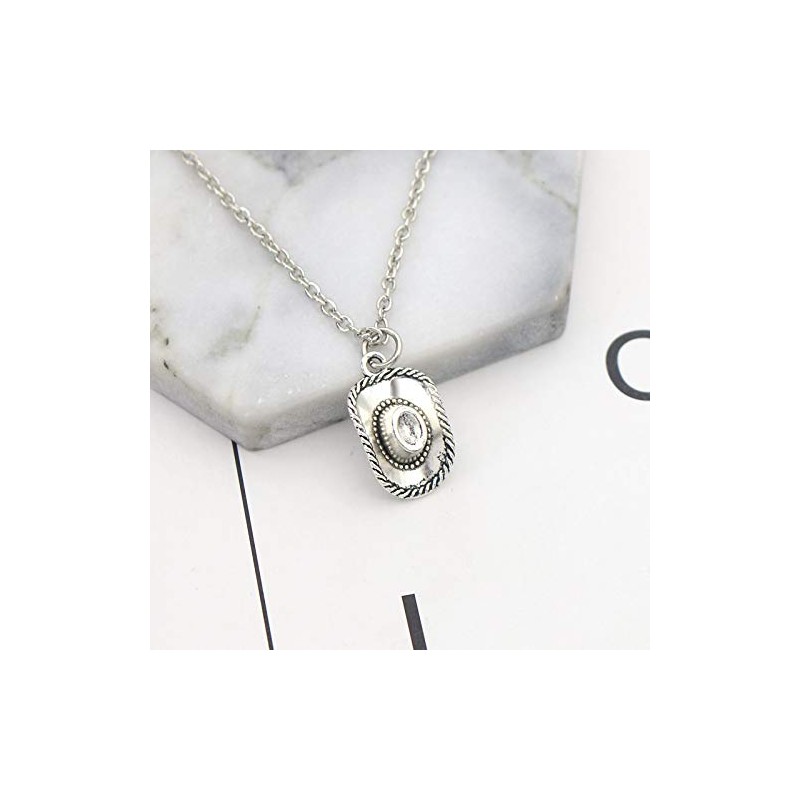 925 Sterling Silver Plated Cowboy Hat 3D Cap Charm Pendant