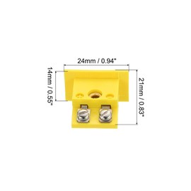 sourcing map K Type Panel Mount Thermocouple Female Mini Socket High Temperature 220°C(428°F) for Thermocouple Wire Connectors Male Plug Yellow 15pcs